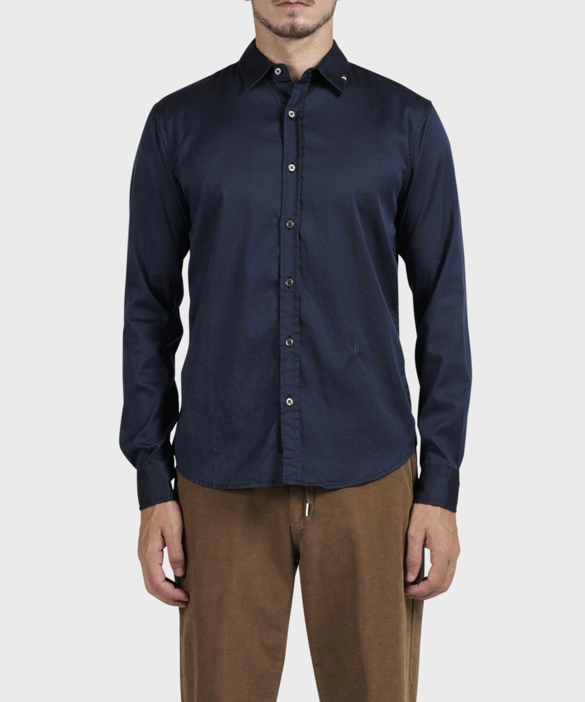 빠니깔레(PANICALE) 네이비 리오셀 슬림핏 셔츠