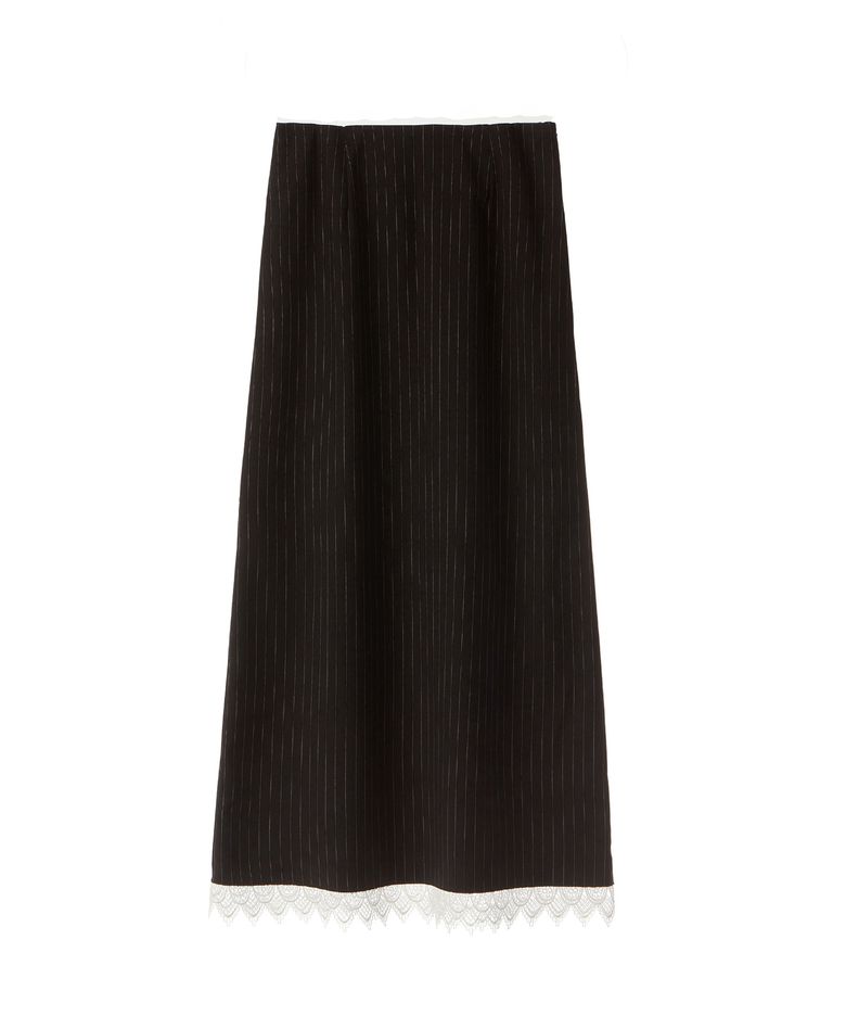 STRIPED MAXI SKIRT / BLACK
