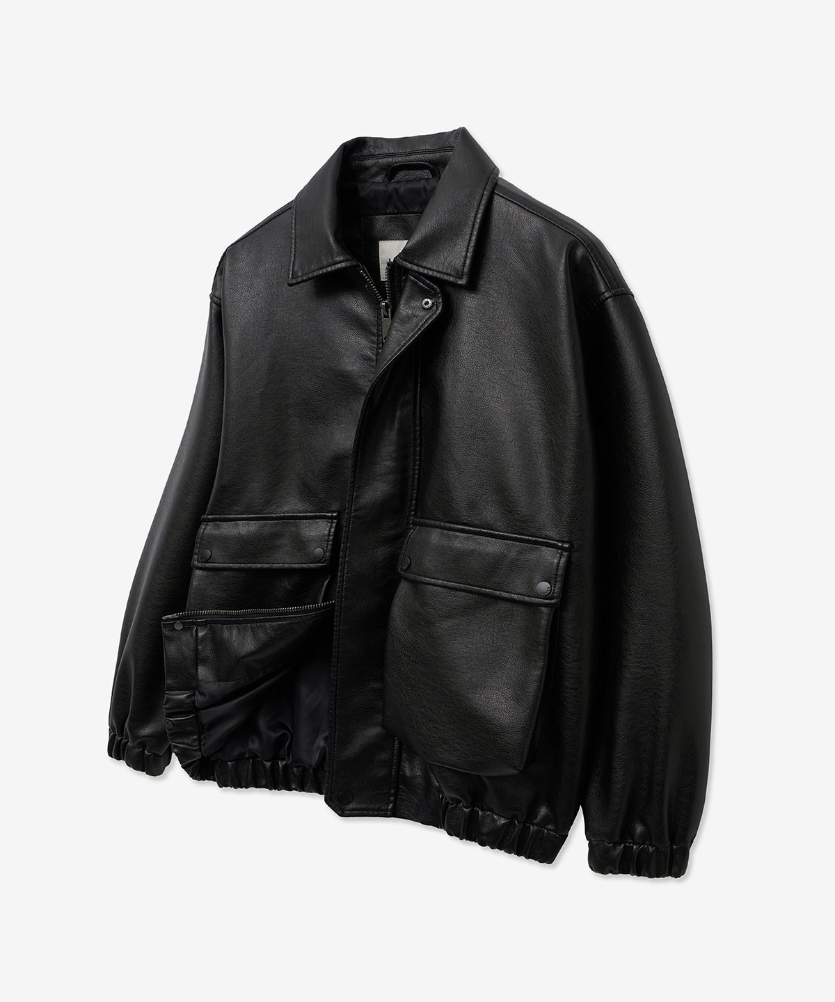 레이디 볼륨(LADY VOLUME) 9171 NATURAL WASHED LEATHER BLOUSON_BLACK