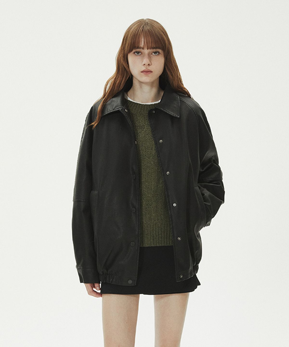레이디 볼륨(LADY VOLUME) NATURAL WASHED LEATHER PADDING_BLACK