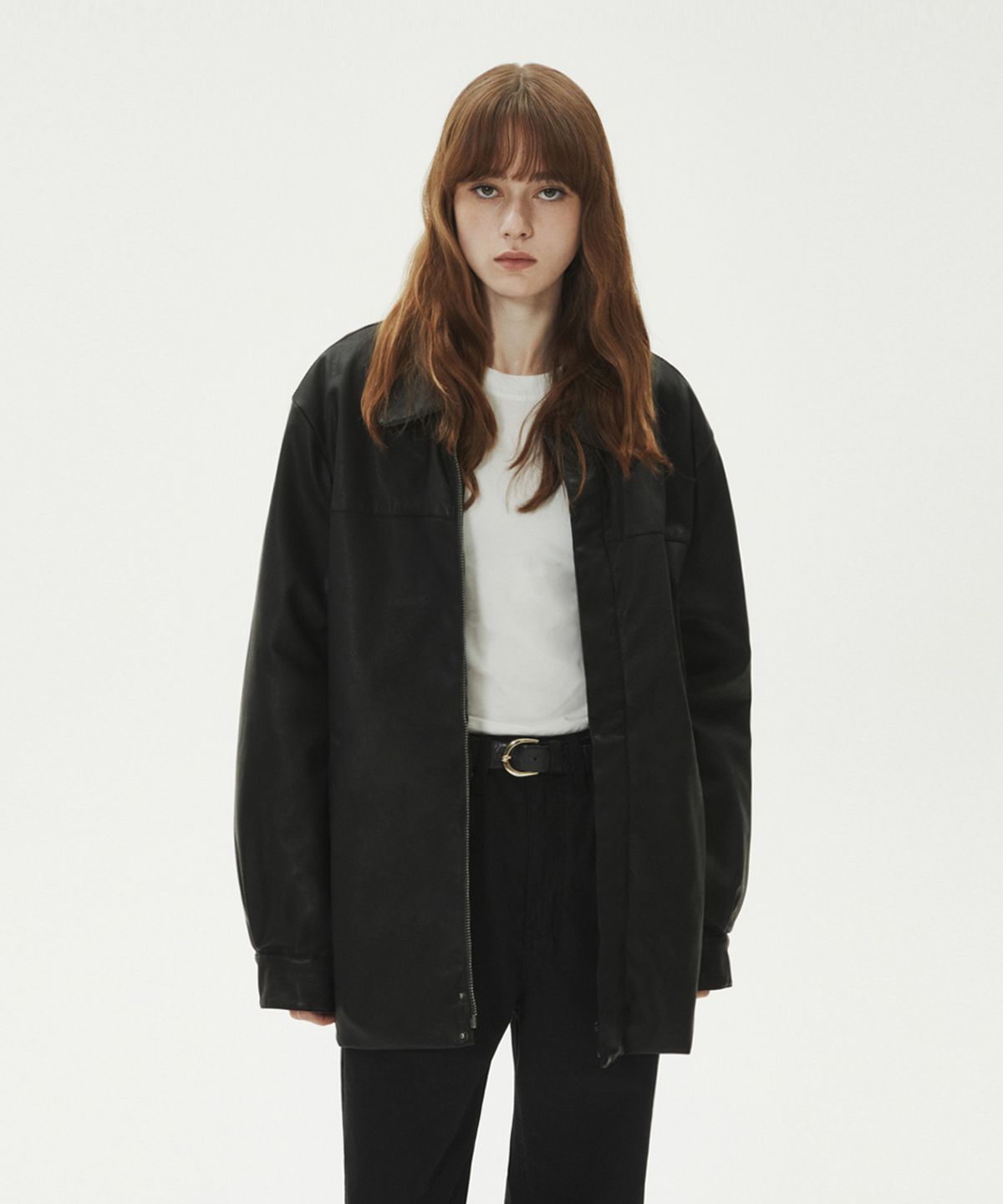 레이디 볼륨(LADY VOLUME) VINTAGE WASHED COATING LEATHER PADDING_BLACK