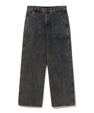 SUNDAY 빈티지 데님 퍼티그 팬츠(인디고)
