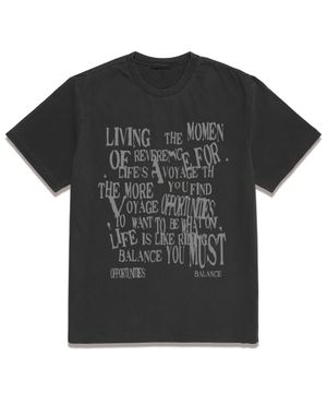 피그먼트 BALANCE TYPO  오버핏 반팔 티셔츠 (VS0111) 그레이