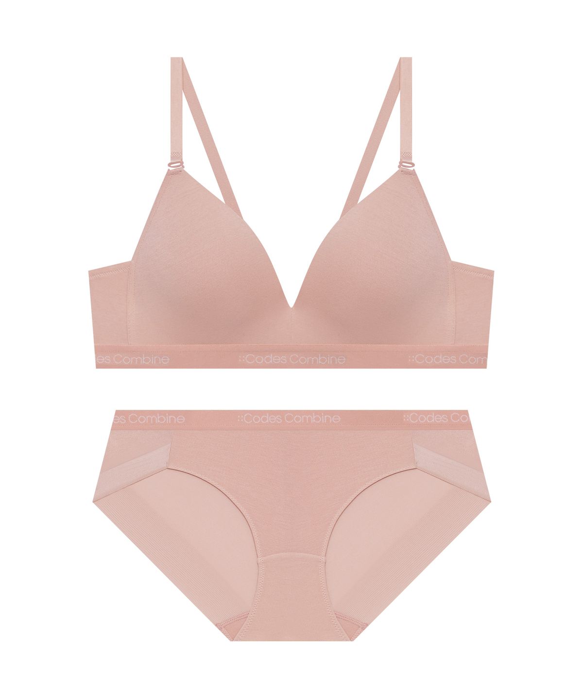 코데즈컴바인 이너웨어(CODES COMBINE INNERWEAR) 코지 모달 브라렛 팬티세트_로즈핑크