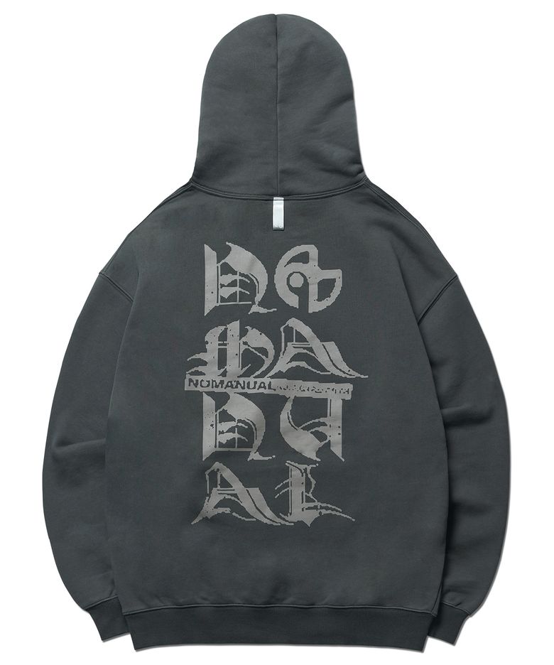 BLACK LETTER HOODIE - CHARCOAL