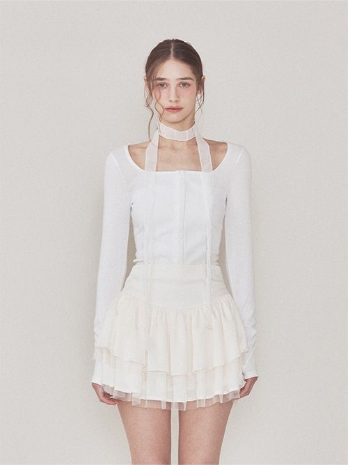 MUSINSA公式 | NOT YOUR ROSE Celine Top (Ivory)
