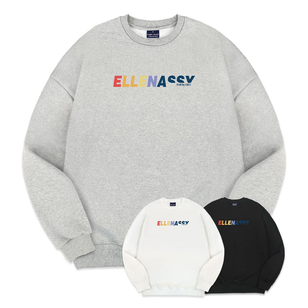 엘런아시(ELLENASSY) EA컬러풀 오버핏 맨투맨