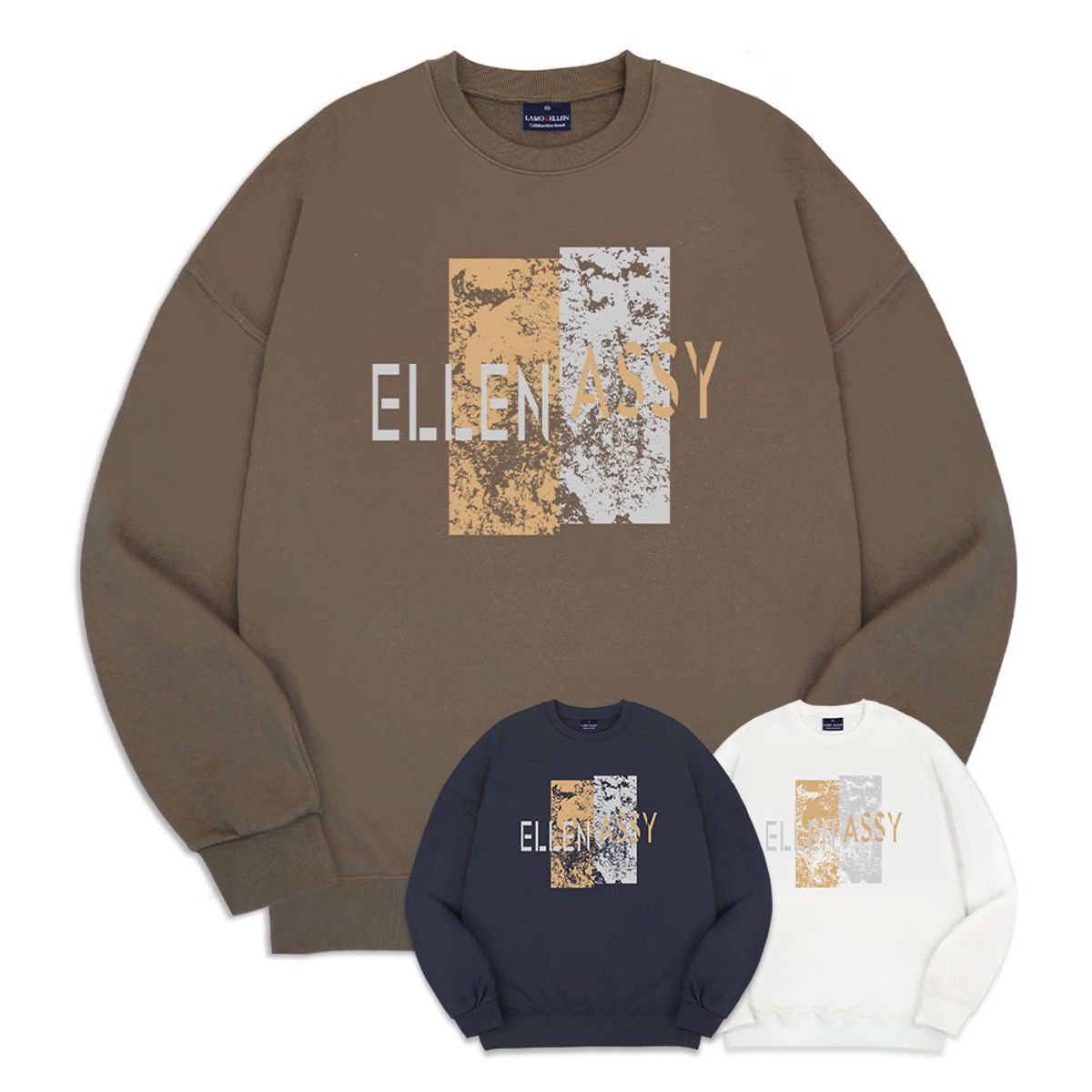 엘런아시(ELLENASSY) EA텍스쳐 오버핏 맨투맨