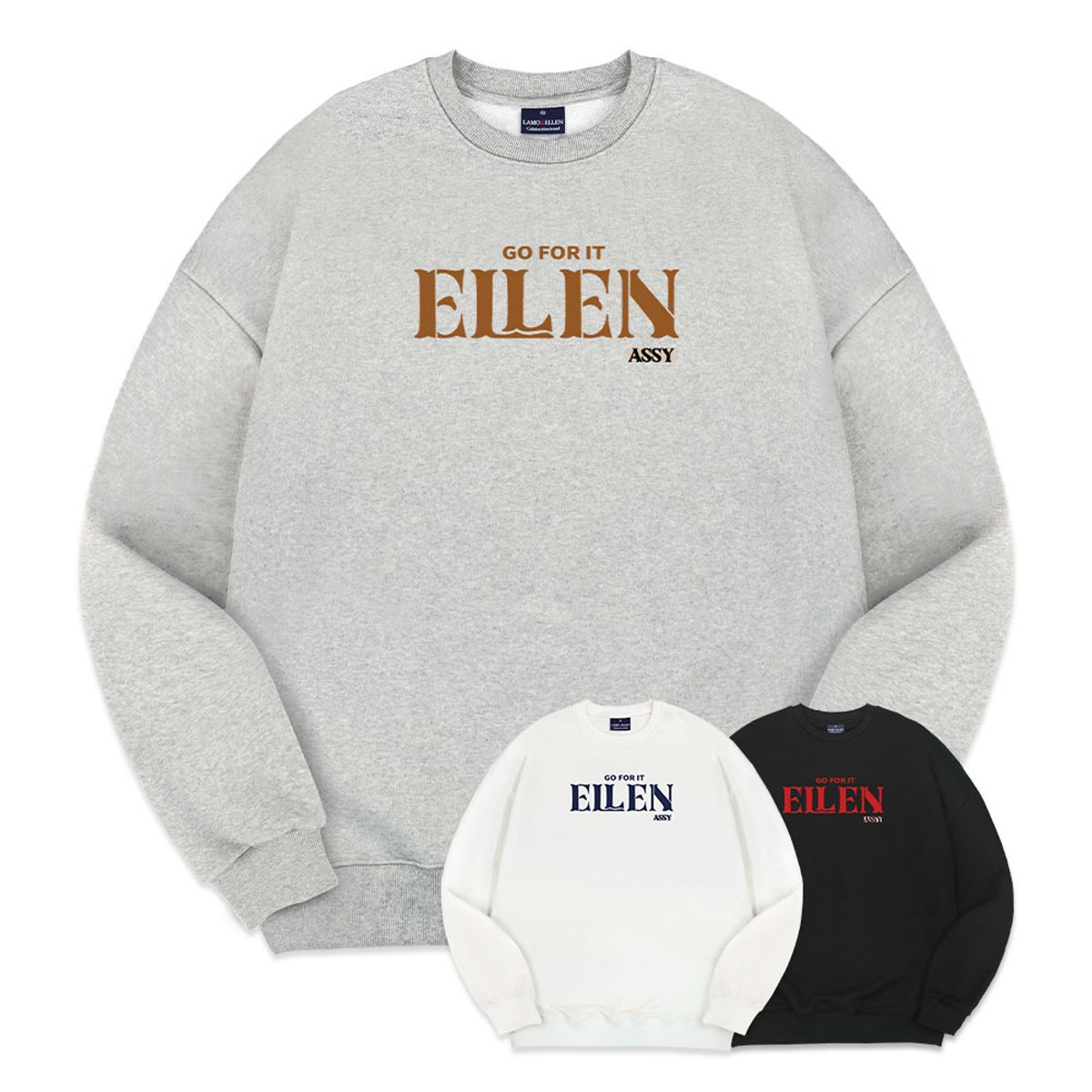 엘런아시(ELLENASSY) 리플 오버핏 맨투맨