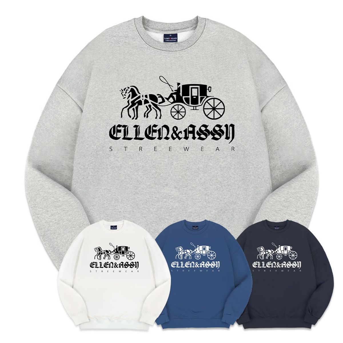 엘런아시(ELLENASSY) 쌍두마차 오버핏 맨투맨