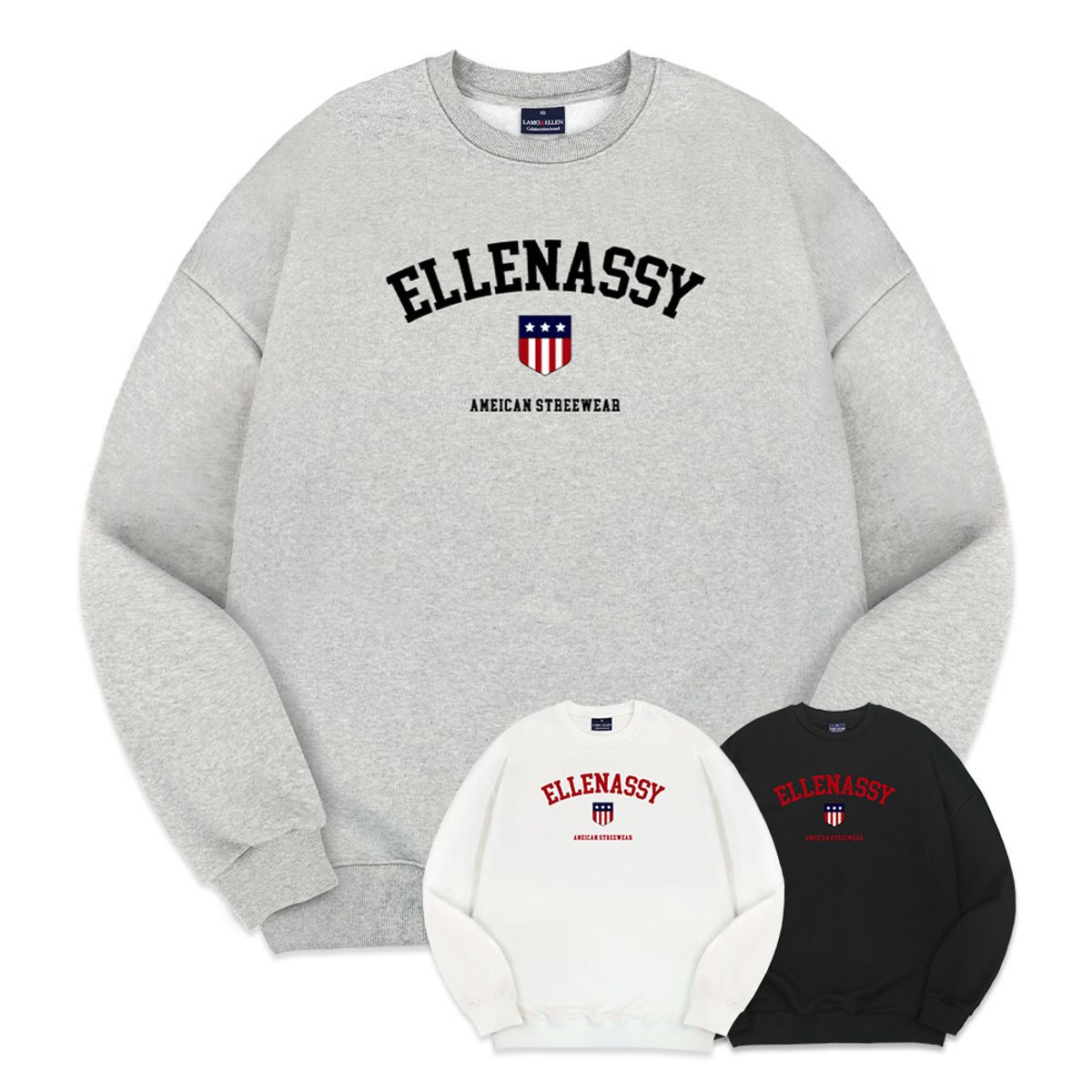엘런아시(ELLENASSY) 아메리칸 오버핏 맨투맨