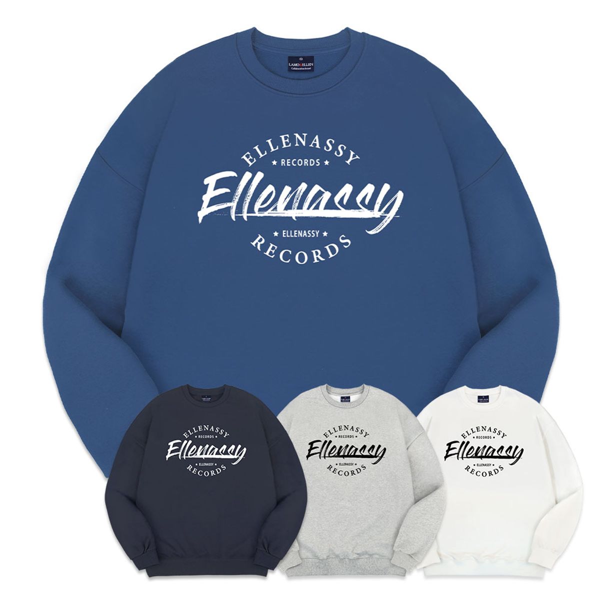 엘런아시(ELLENASSY) 엘런레코드 오버핏 맨투맨