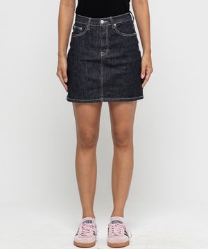 우먼즈 논페이드 베이직  데님 미니 스커트[인디고]