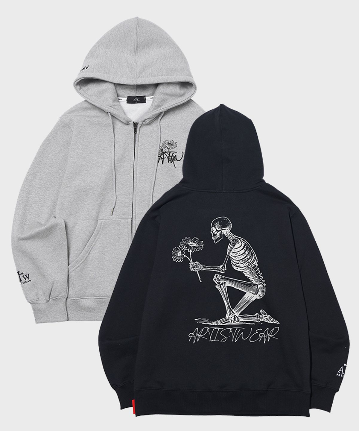 아티스트웨어(ARTISTWEAR) [ATW] 스컬플라워 후드집업