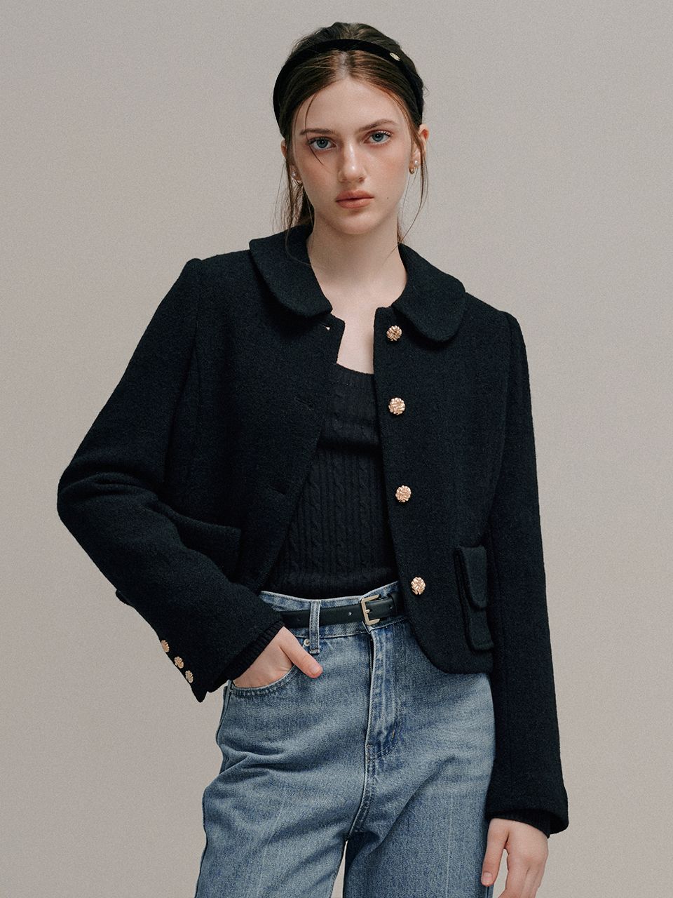 人気【 LENINA 】YELENA WOOLEN TWEED SHORT JACKET MUSINSA | LENINA YELENA woolen tweed short jacket