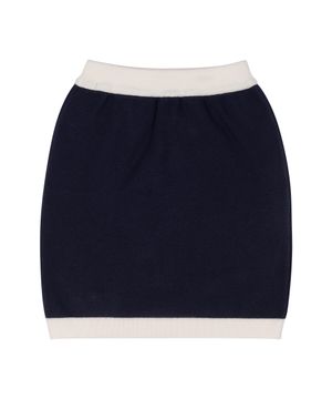 여성 라인 포인트 소프트 니트 스커트 네이비