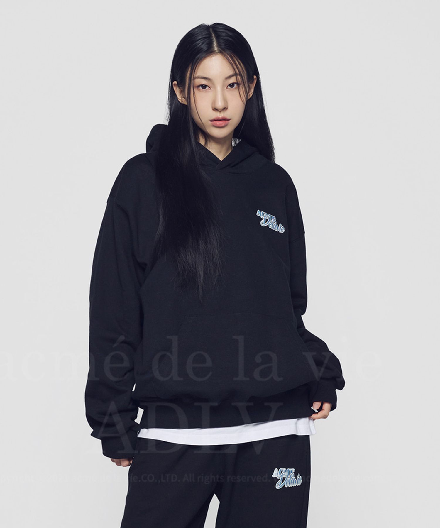 MUSINSA | acmé de la vie ROUND SCRIPT BOUCLE LOGO HOODIE (3