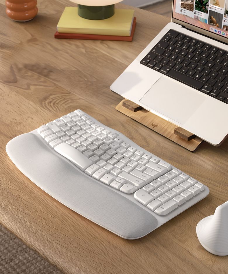 로지텍코리아 WAVE KEYS FOR MAC 맥용 인체공학 무선 키보드