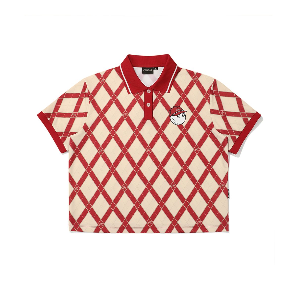 말본 골프(MALBON GOLF) 아가일 패턴 폴로 티셔츠 CREAM (WOMAN)