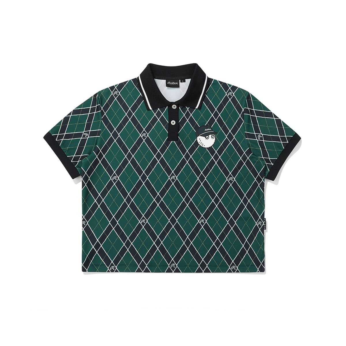 말본 골프(MALBON GOLF) 아가일 패턴 폴로 티셔츠 GREEN (WOMAN)