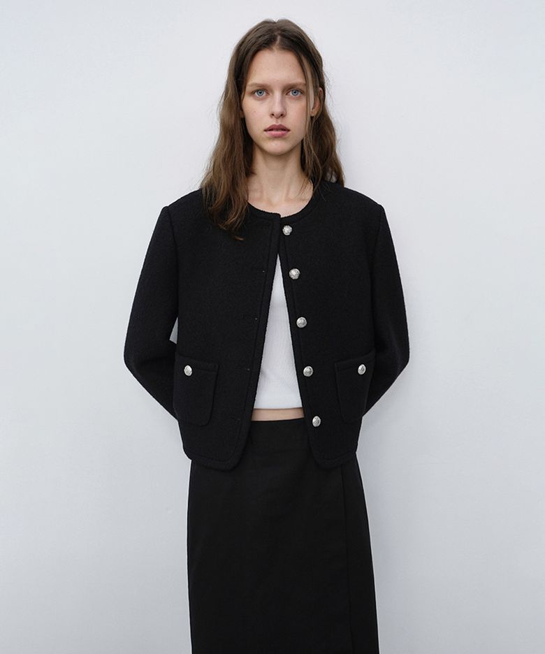 CLASSIC TWEED JACKET_UDJA6C203_BLACK