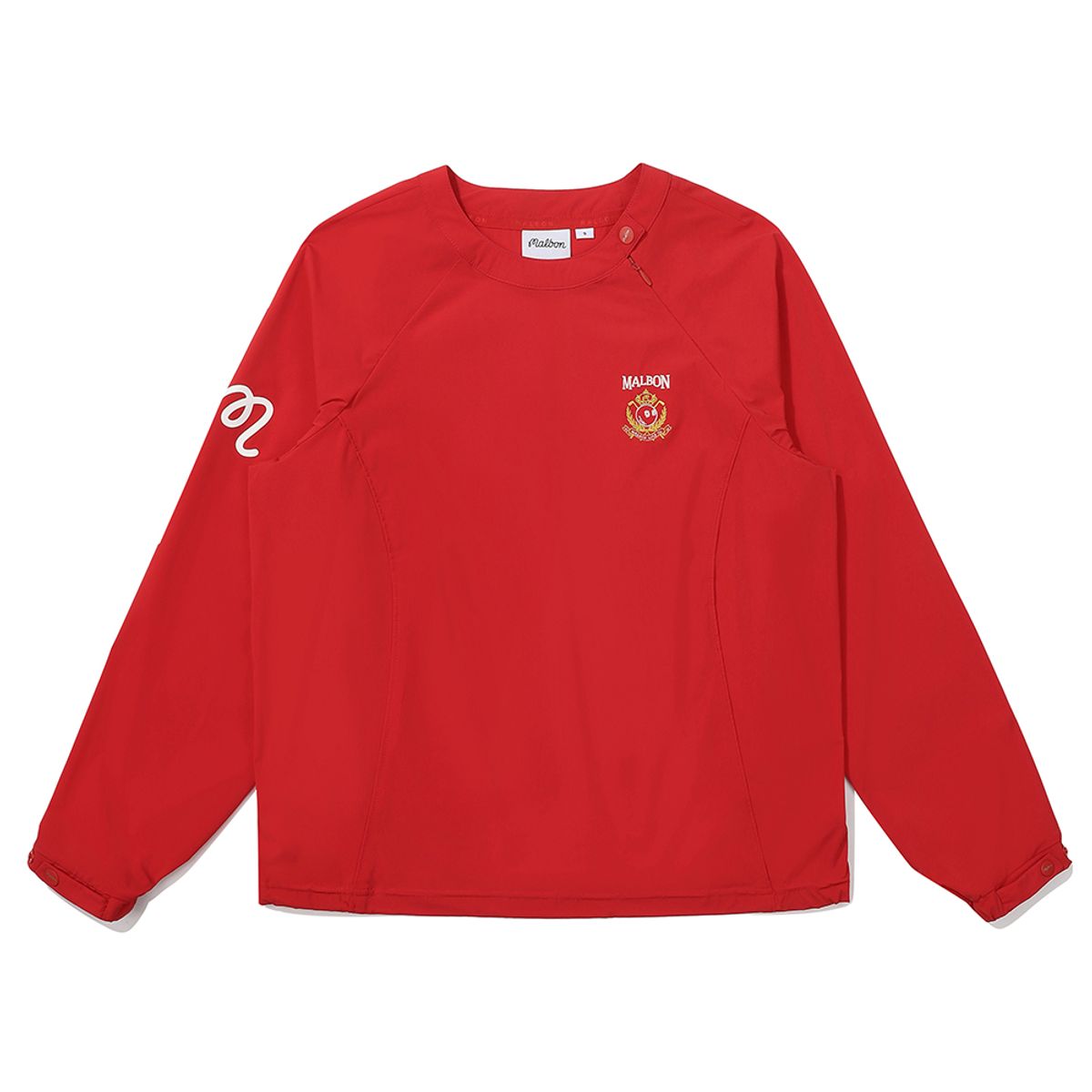 말본 골프(MALBON GOLF) 와펜 포인트 라운드넥 피스테 RED (WOMAN)
