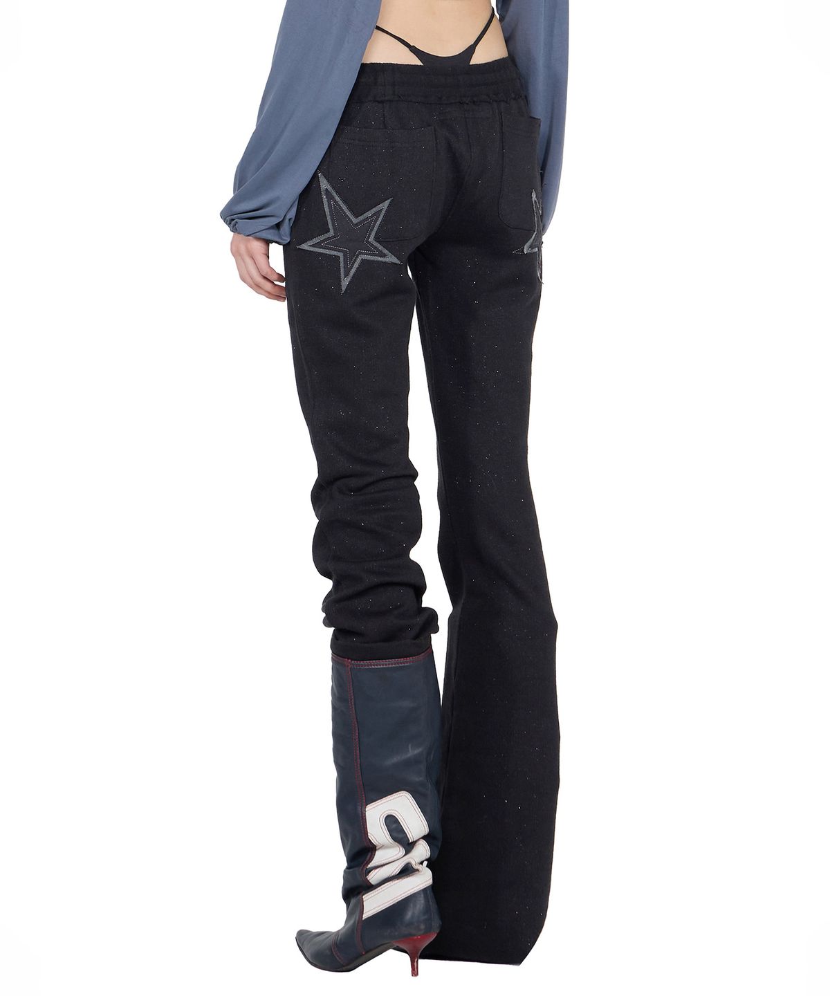 스컬프터(SCULPTOR) Glitter Boots Cut Sweatpants Black