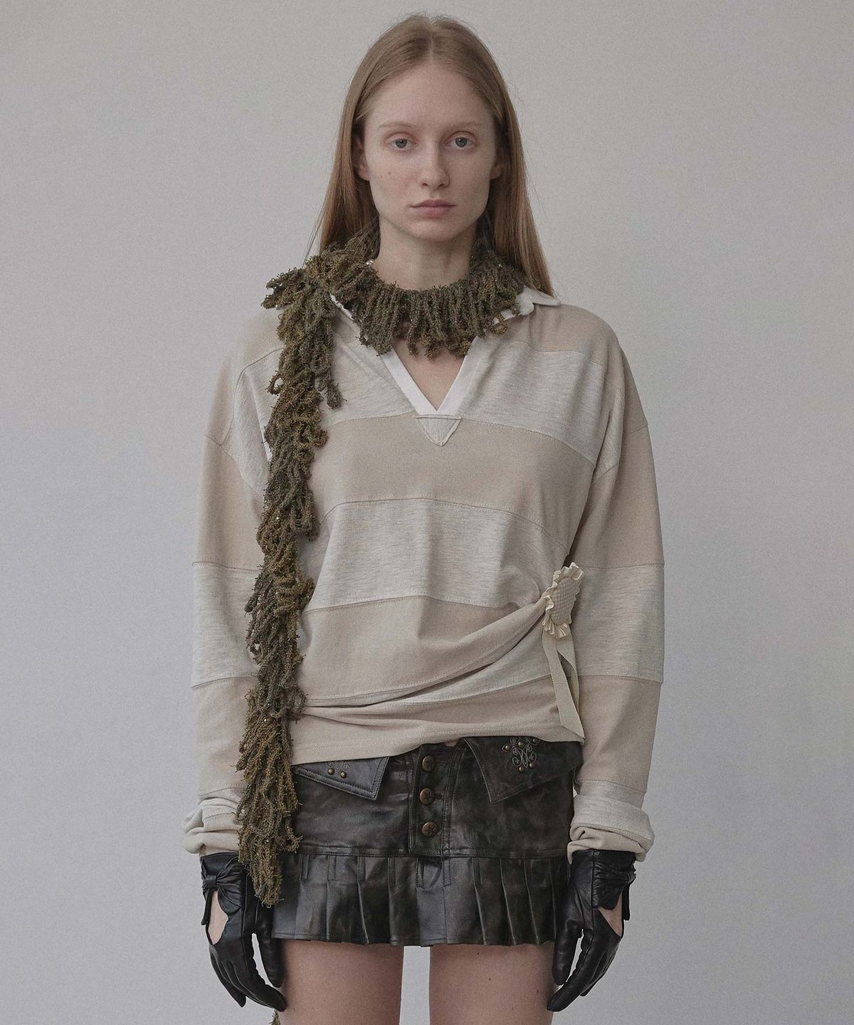 스컬프터(SCULPTOR) Sequin Mop Scarf Seaweed