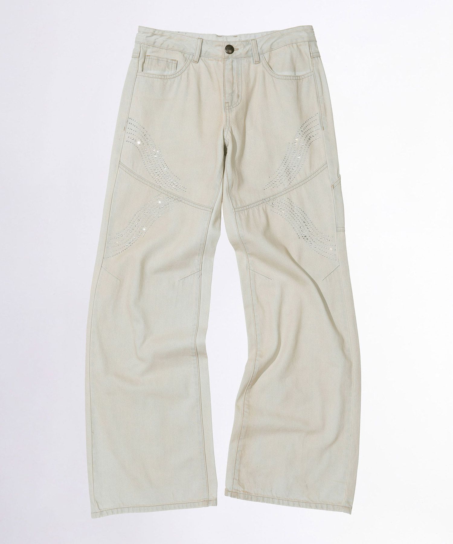 MUSINSA | SCULPTOR Rhinestone Lowrise Denim Tinted Wash