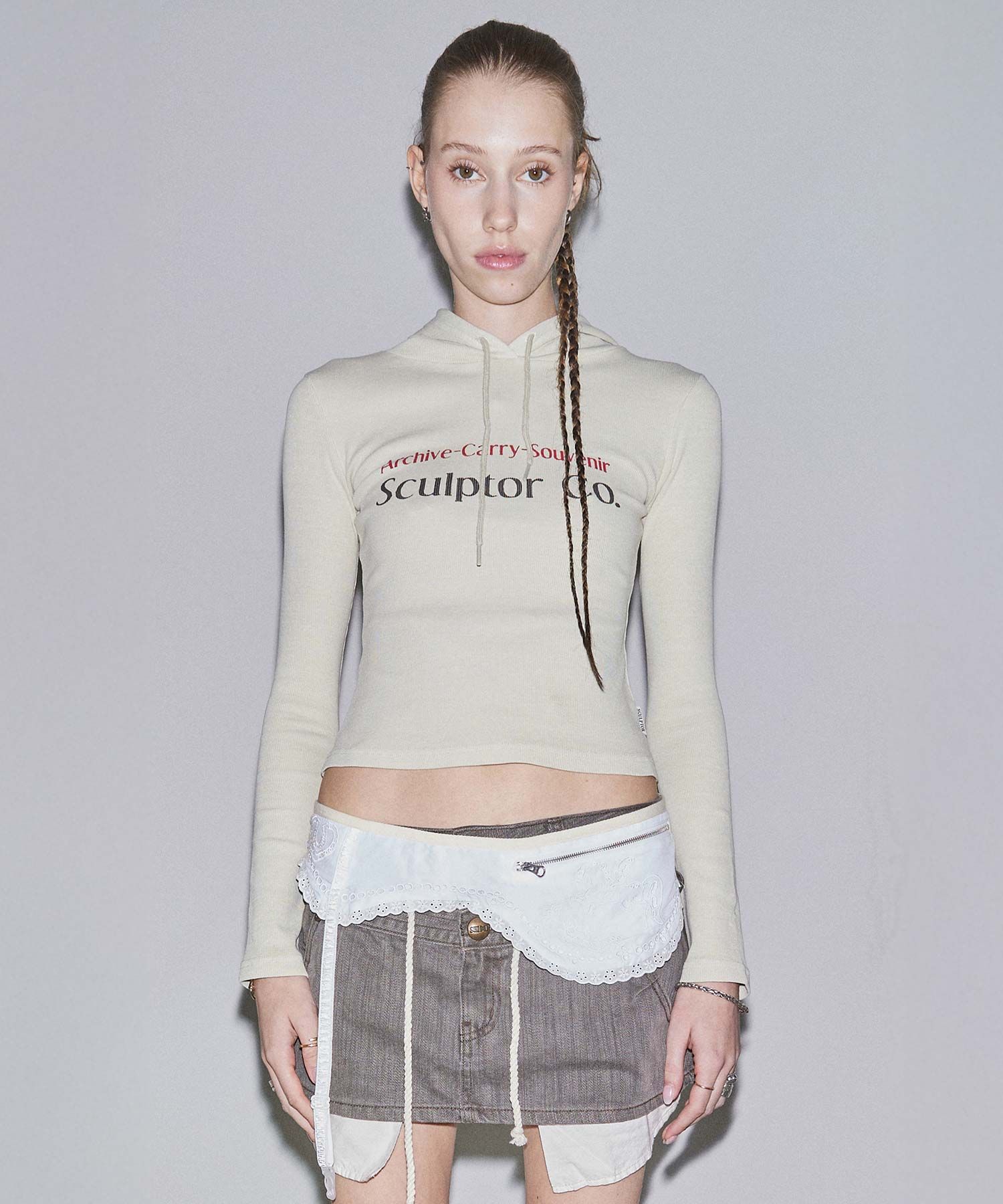 SCULPTOR トップス ベージュ M MUSINSA公式 | SCULPTOR Archive Pigment Hoodie Tee Dusty Ivory