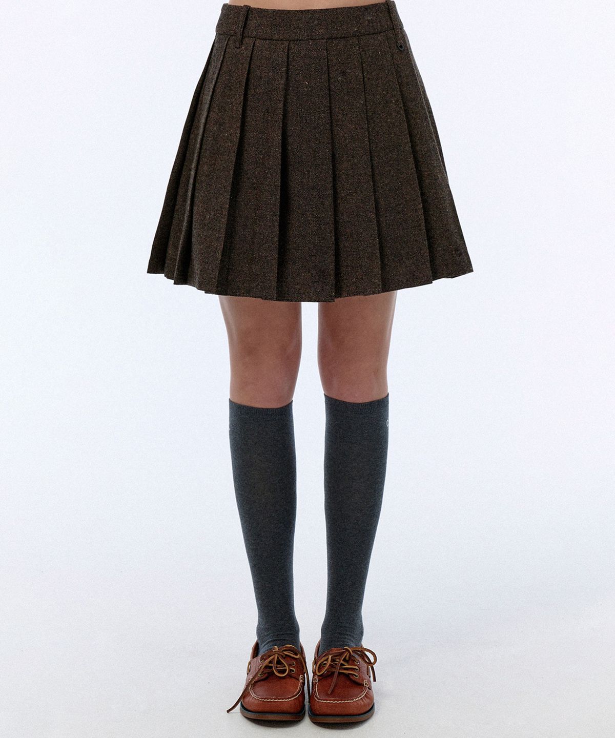클로브(CLOVE) [24FW clove] Woolen Pleated Skirt (Brown)