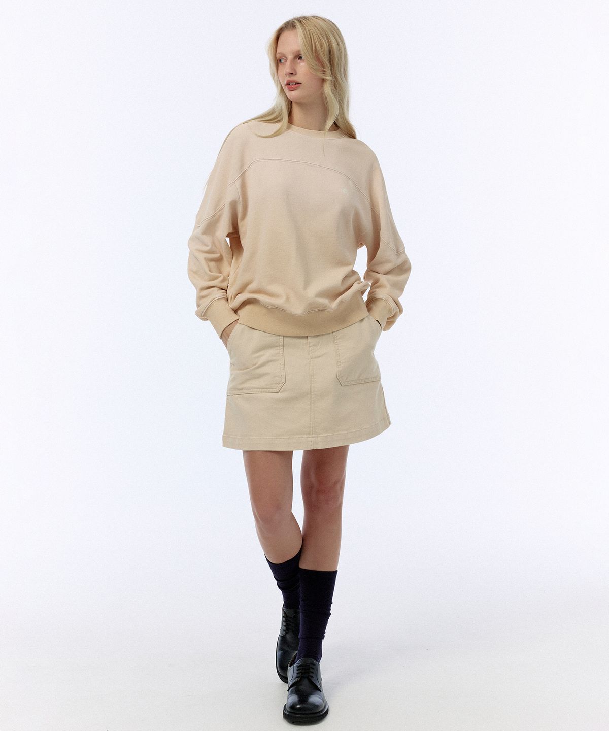 클로브(CLOVE) [24FW clove] Denim Skirt (Cream)