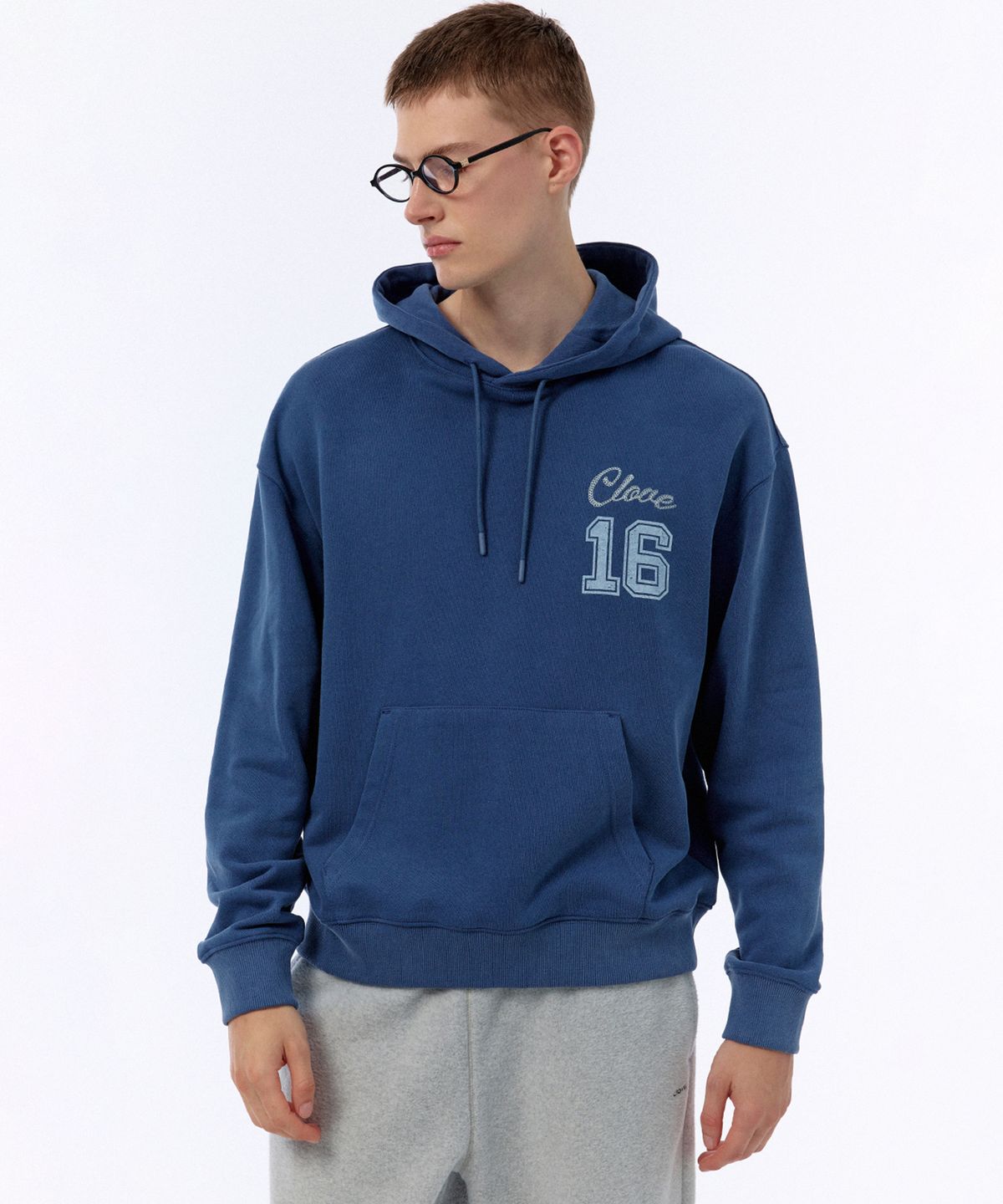 클로브(CLOVE) [24FW clove] Lettering Hoody (Blue)