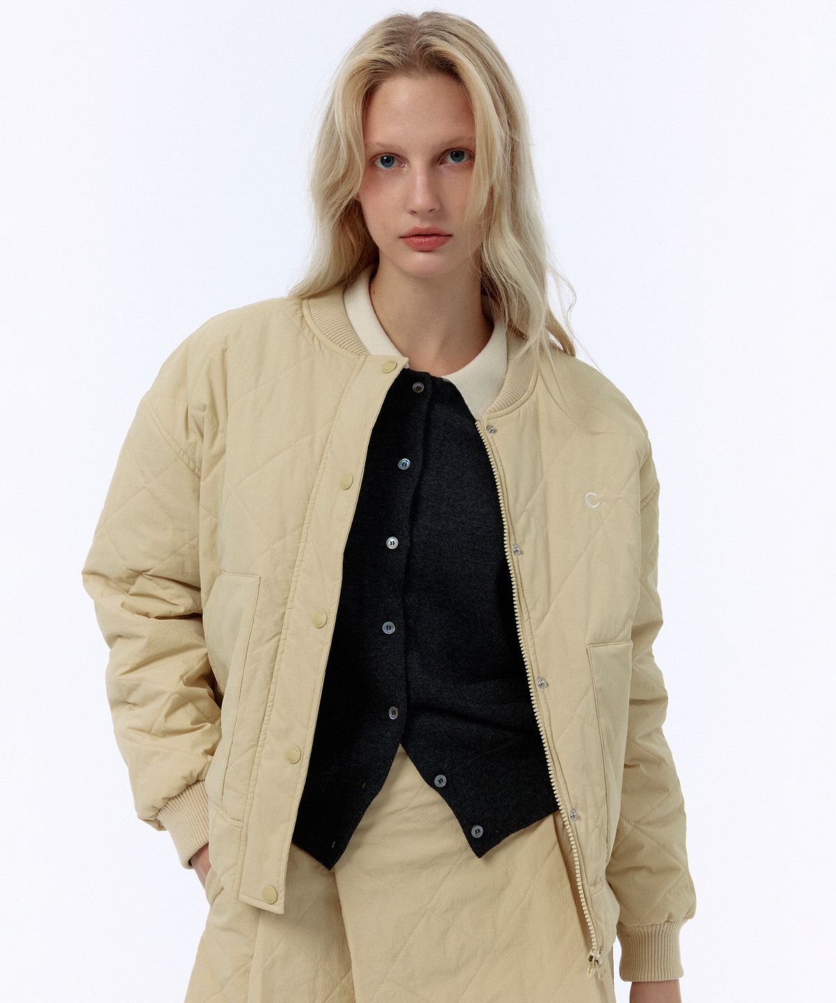 클로브(CLOVE) [24FW clove] Quilted Blouson (Beige)
