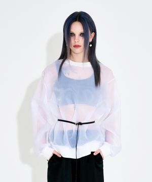 오간자 맨투맨 블라우스 화이트