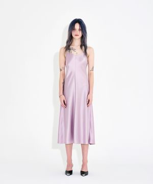 바이어스컷 아세테이트 드리프트 슬릿 드레스 라벤더