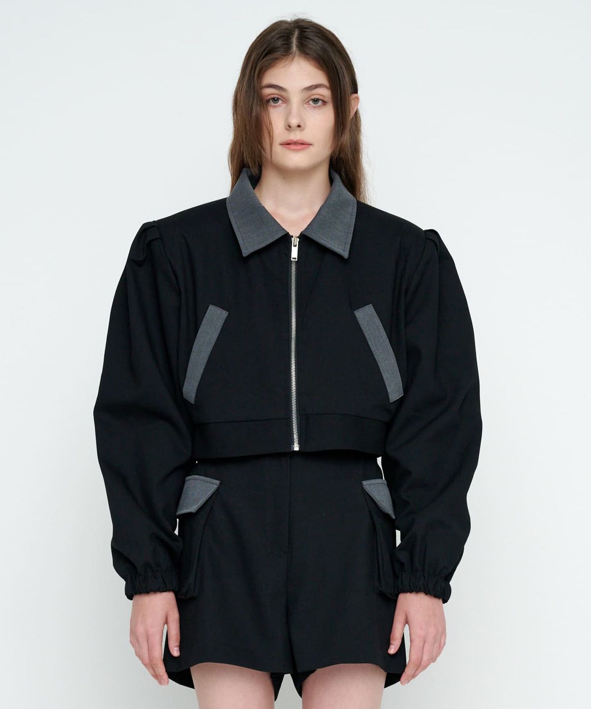 모이페어(MOIFAIRE) BULD POINTED WOOL JACKET / BLACK