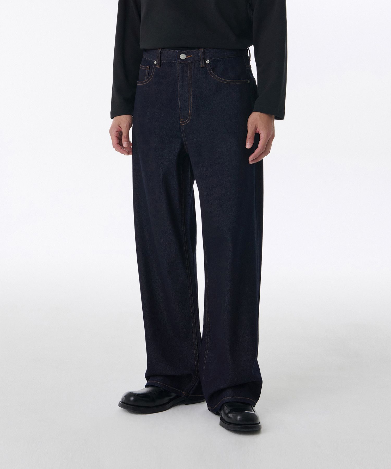 ★MUSINSA STANDARD★ Big wide denim pants black MMDNP520-BK MUSINSA | MUSINSA STANDARD Big Wide Denim Pants [Deep Indigo]