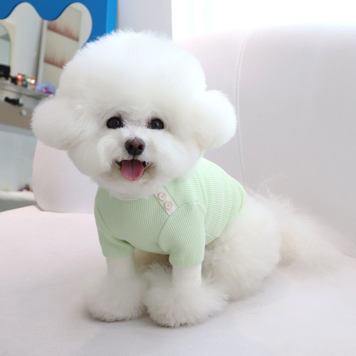쉬오트(CHIOT) 쉬오트 샤베트 와플 티셔츠 (멜론그린)