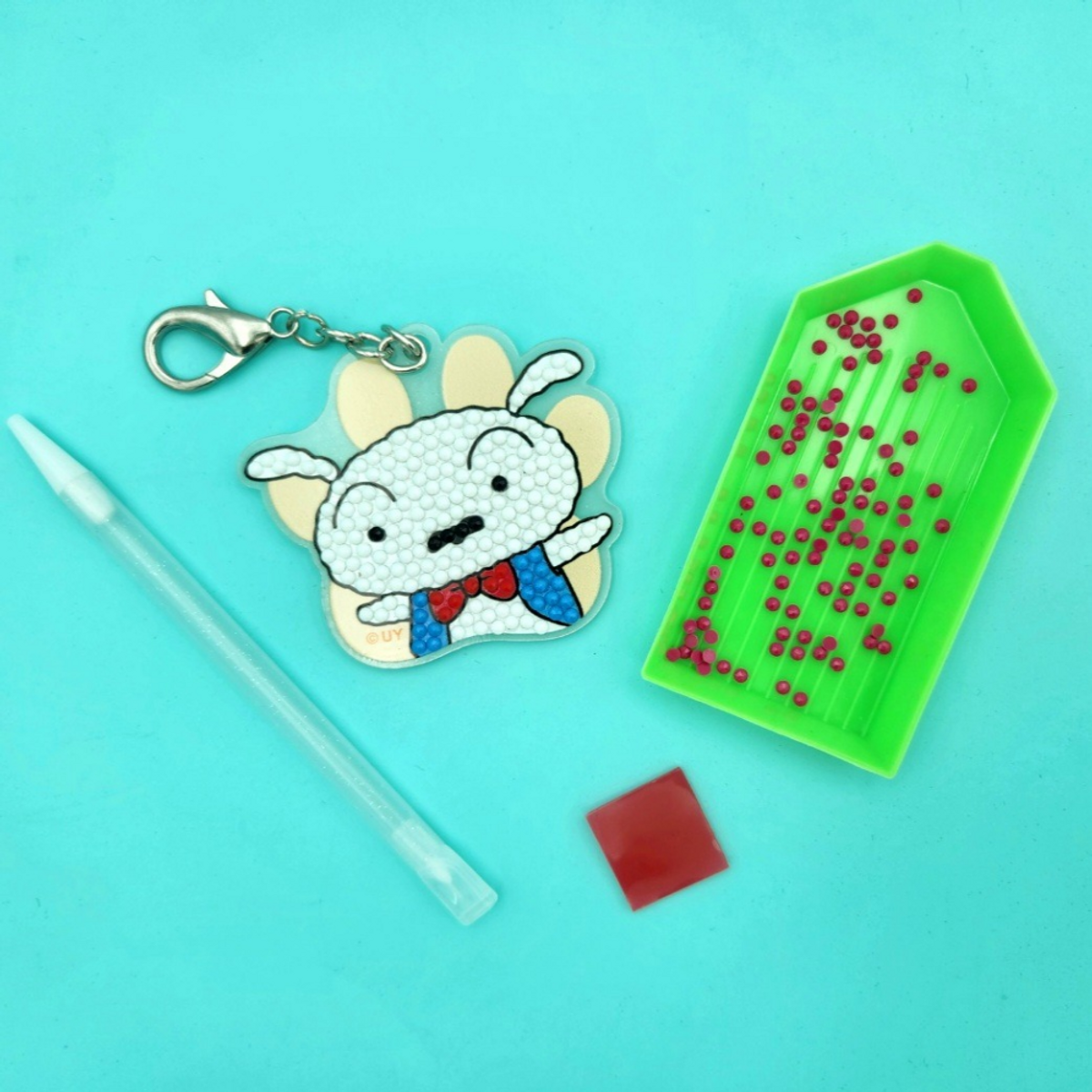 아이러브페인팅(ILOVEPAINTING) DIY키링형 짱구 보석십자수 6X6cm 흰둥이