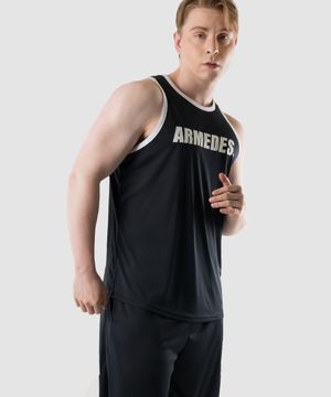 머슬핏 배색 남자 헬스나시 짐웨어 AR-114