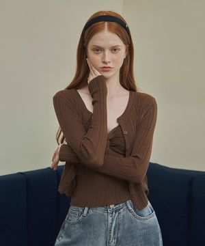 뮤튼 트위스트 슬리브리스&가디건 세트