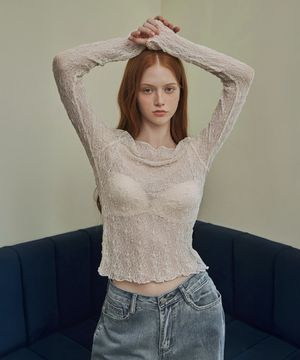 에버논 레이스 시스루 티셔츠