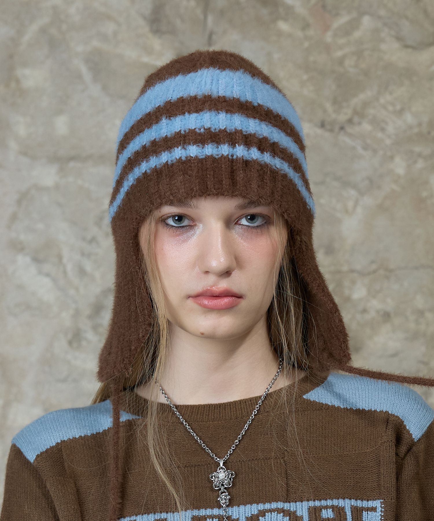 LARTIGENT ♥ L13 STRIPE TROOPER HAT /追跡付 MUSINSA | LARTIGENT L13 STRIPE TROOPER HAT(BROWN)