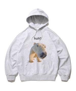HUH!! HOODIE [MELANGE GRAY]