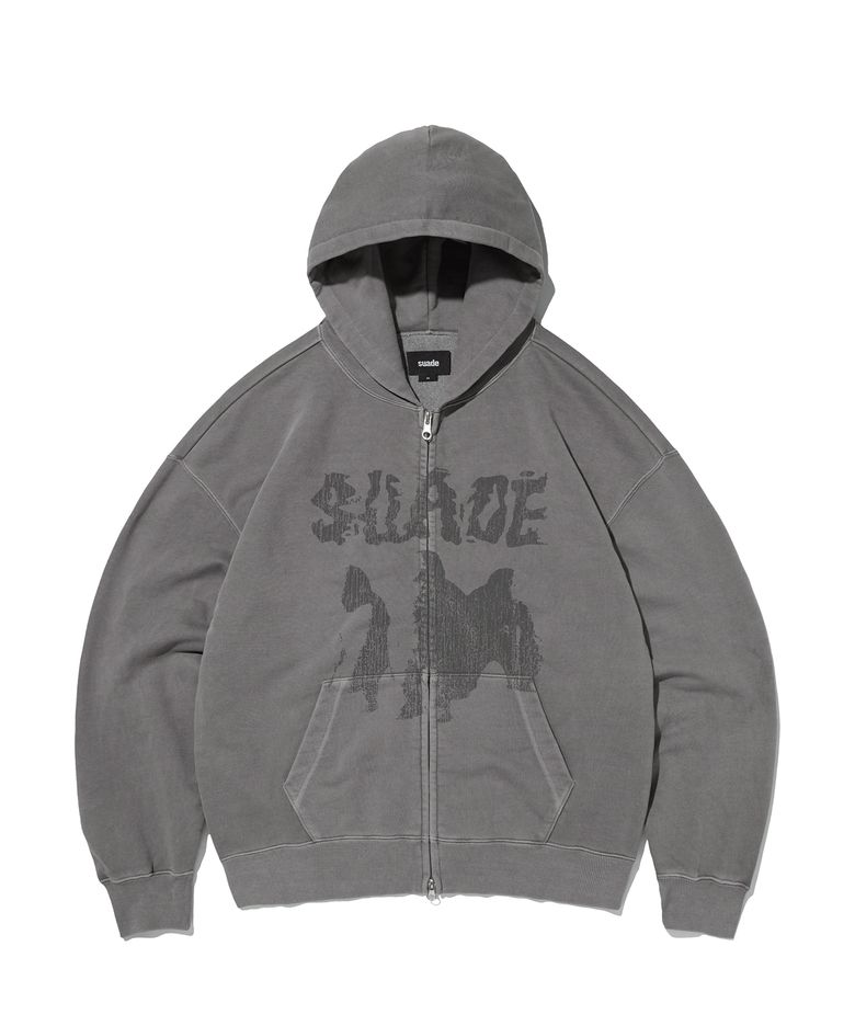 ALBINO HOOD ZIP UP [PIGMENT GRAY]
