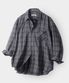 브리드 링클 체크 셔츠_차콜