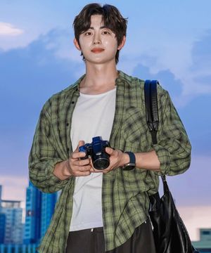 브리드 링클 체크 셔츠_카키