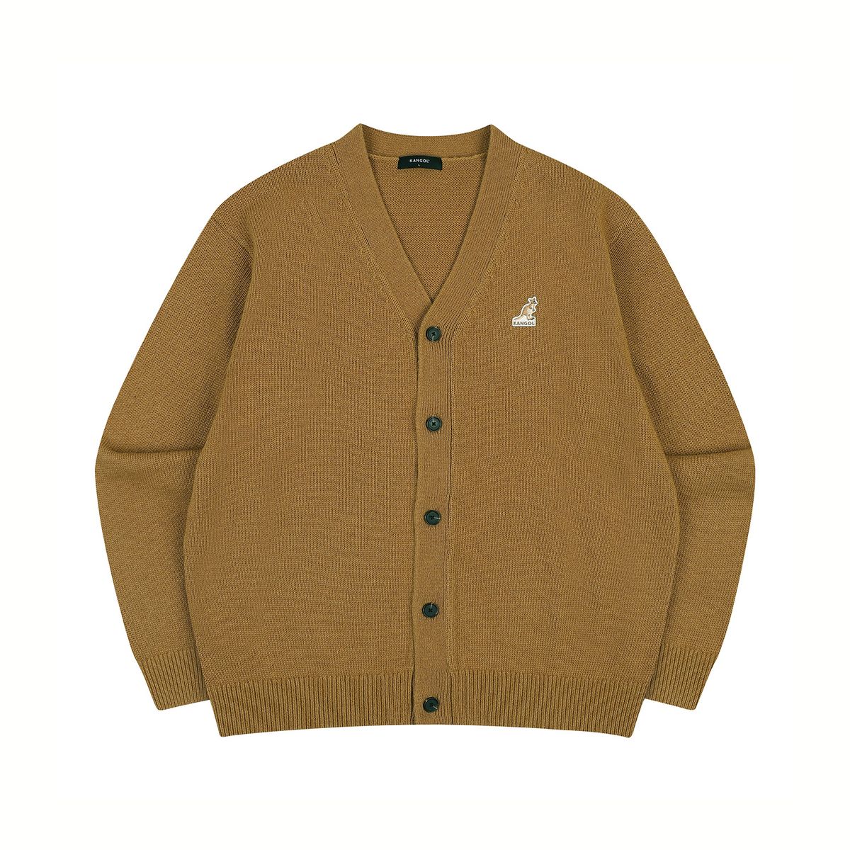 캉골(KANGOL) 로고 패치 가디건 1886 카멜