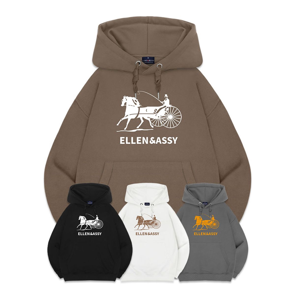 엘런아시(ELLENASSY) EA마차 오버핏 후드티